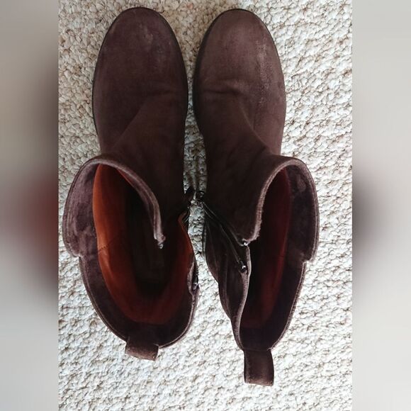 REED KRAKOFF suede brown side buckle ankle boots size 37 - Picture 5 of 12